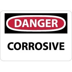 NMC 10x14 Rigid Plastic Danger Corrosive Sign D251RB