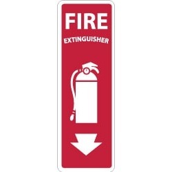 NMC 12"x4" Rigid Plastic Fire Extinguisher Sign FX122R