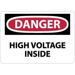 NMC 7x10 Rigid Plastic Danger High Voltage Sign D290R