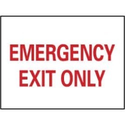 NMC 7x10 Rigid Plastic Emergency Exit Only Sign M34R