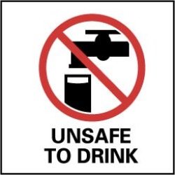 NMC 7x7rigid Plastic Unsafe To Drink Sign S55R