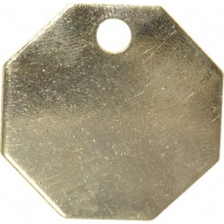 C.H. Hanson 1-1/4 Inch Diameter, Octagonal, Brass Blank Metal Tag