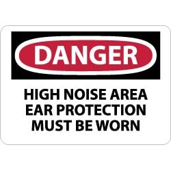 NMC 10x14 Aluminum Dngr High Noise Area Sign D211AB