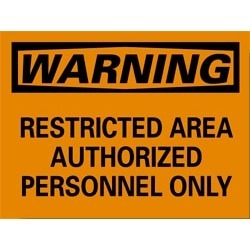 NMC 10x14 Rigid Plastic Restricted Area Sign W10RB