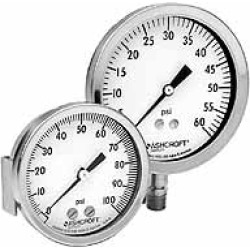 Ashcroft 1/4 Thread, 2-1/2 Dial Diameter, Stainless Steel Case Ma