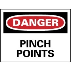 NMC 7x10 Rigid Plastic Danger Pinch Points Sign D149R