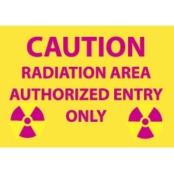 NMC 10x14 Aluminum Caution Radatn Area Auth Etry Sgn R12AB