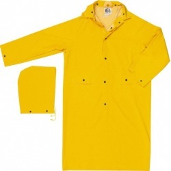 River City Size M, Yellow Rain Coat with 2 Pockets 52 Inch Chest,