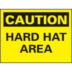 NMC 20"x28" Rigid Plastic Caution Hardhat Area Sign C31RD
