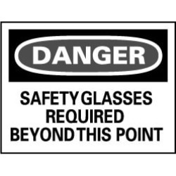 NMC 20x28 Rigid Plastic Danger Sfty Gls Req Sign D108RD