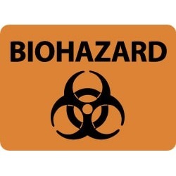 NMC Biohazard Symbol 10x14 Plastic Sign M758RB