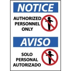 NMC 10x14 Plastic Sign Notice Bilng Auth Person ESN370RB