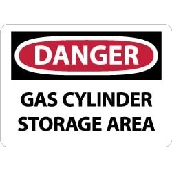 NMC Gas Cyl Storage Area 10x14 Plastic Danger Sign D657RB
