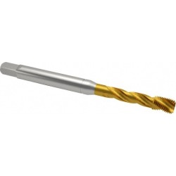 Emuge 3/8-16 UNC, 3 Flute, TiN Coated, Cobalt Spiral Flute Tap Bo