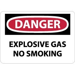 NMC 10x14 Rigid Plastic Dngr Explosive Gas Sign D434RB