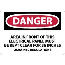 NMC 10x14 Aluminum Dngr Keep Clear Sign D225AB