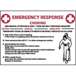NMC 10x14 Rigid Plastic Chock Emer Response Sign M458RB