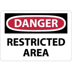 NMC 10x14 Rigid Plastic Danger Restrctd Area Sign D314RB