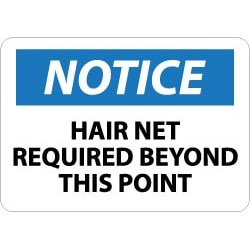 NMC 10x14 Rp Notice Hair Net Req Beyond Sign N216RB