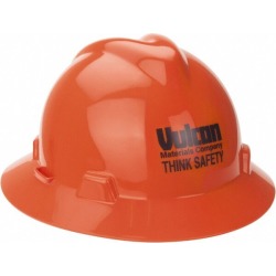 MSA Fas-trac Orange V-gard Hat W/vulcan Logo 496075-BL7278