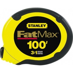 Stanley 100 Ft. x 3/8 Inch Tape Measure 1/8 Inch Graduation, Inch