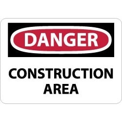 NMC 7x10 Rigid Plastic Danger Const Area Sign D132R