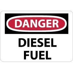 NMC 10x14 Rigid Plastic Danger Diesel Fuel Sign D427RB