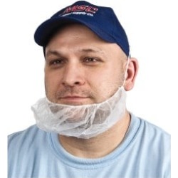 PRO-SAFE Universal Size, Beard Cover White, Polypropylene, ISO Cl