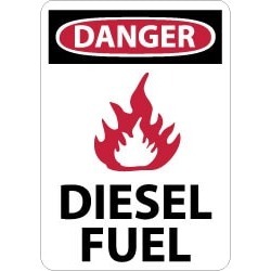 NMC 10x14 Plastic Sign Danger Diesel Fuel D644RB