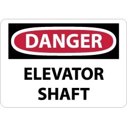 NMC 10x14 Rigid Plastic Dnger Elevator Shft Sgn D269RB