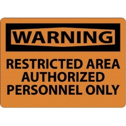 NMC 10x14 Aluminum Restricted Area Sign W10AB