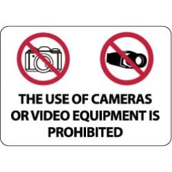 NMC The Use of Cameras or Video Equipment Is Prohibited, 20 Inch