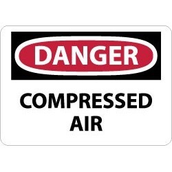 NMC 10x14 Rigid Plastic Danger Compres Air Sign D243RB