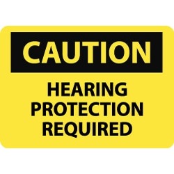 NMC Hearing Protection Req 7x10.040 Alum Caution Sgn C513A