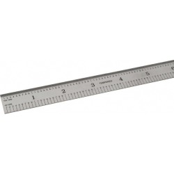 SPI 24 Inch Long, 1/100, 1/10 Inch Graduation, Silver, Steel Flex