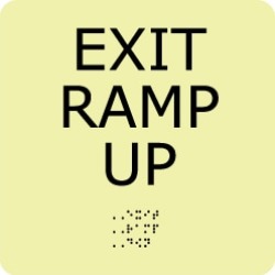 NMC 8x8 Ada Glow In Dark Exit Ramp Up Sign GADA103BK