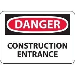 NMC Danger - Construction Entrance, 20 Inch Wide x 14 Inch High,
