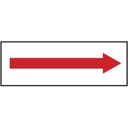 NMC 3x10 Rigid Plastic Red Arrow On Wht Sign M25R