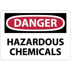 NMC 10x14 Rigid Plastic Danger Haz Chemicals Sign D441RB