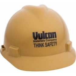 MSA Think Safety Gold/blu Vulcan Logo Hard Hat 475365BL7278