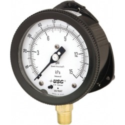 Ametek 6 Inch Dial, 1/2 Inch, 0 to 15 Scale Range Pressure Gauge
