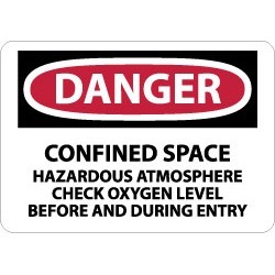 NMC 7x10 Rigid Plastic Danger Conf Space Sign D246R