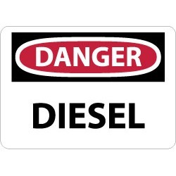 NMC 7x10rigid Plastic Danger Diesel Sign D127R