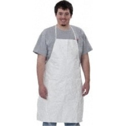 Dupont 36 Inch Long x 28 Inch Wide, Disposable Bib Apron White, P