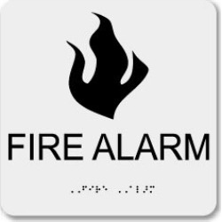 NMC 8x8 Ada Glow In Dark Fire Alarm Sign GADA107BK