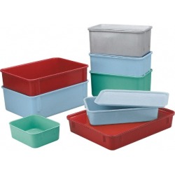 LEWISBins+ Gray Fiberglass Stack and Nest Container 8.75 Inches L