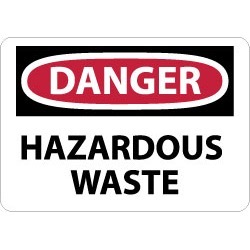 NMC 7x10 Rigid Plastic Danger Haz Waste Sign D140R