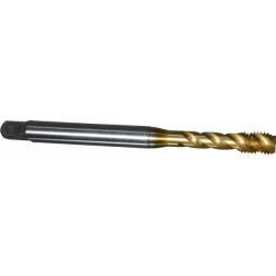 Emuge 1/4-28 UNF, 3 Flute, TiN Coated, Cobalt Spiral Flute Tap Bo