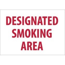 NMC 7"x10" Rigid Plastic Designated Smoking Sign M701R