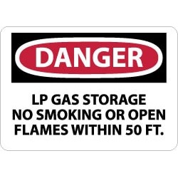 NMC 10x14 Ps Vinyl Dngr Lp Gas Storage Sign D452PB